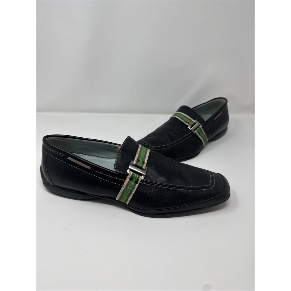 Bacco Bucci Men Palm Beach‎ Leather Black Green Casual Preppy Loafers Driving 11